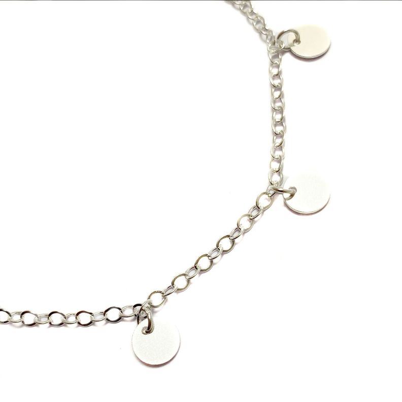 Pulsera 7 Monedas Colgantes Plata Fina 925-1