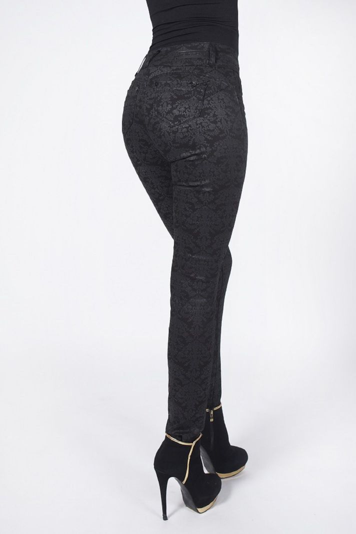 Pantalon gabardina t.a. estampado pitillo-1