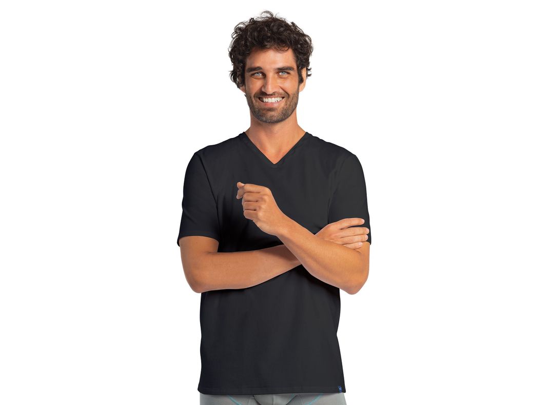 CAMISETA MANGA CUELLO V CORTA PACK 2 -1