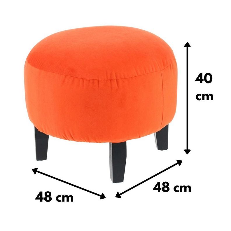 Pouf Jack Naranjo Felpa 48x48x40 cm Máxima Design-4