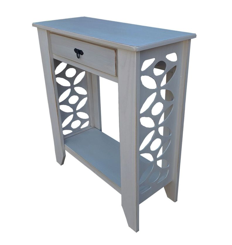 Arrimo blanco con panel decorativo-2
