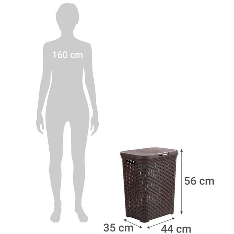 Cesto de ropa 60 litros Café-3
