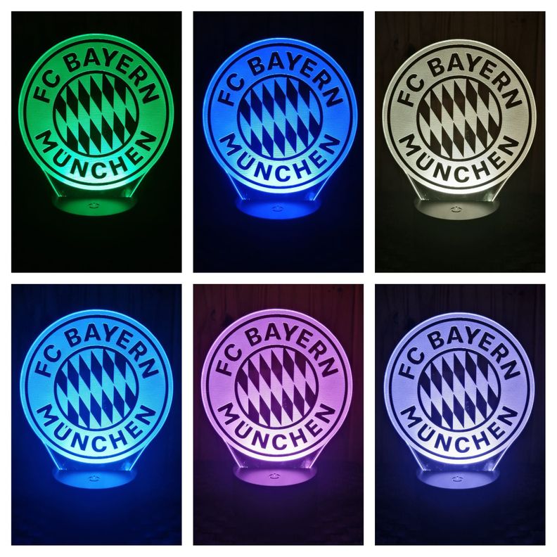 Lámpara ilusión 3D Alemania Bayern de Múnich 7 Colores Led-1
