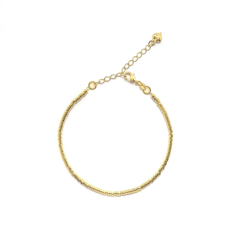 Pulsera Mostacillas Enchapado Oro 18K-0