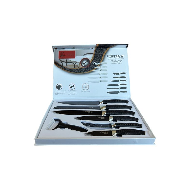 Set 7 Cuchillos Cocina Antiadherentes Y Antibacterianos - Ps-0