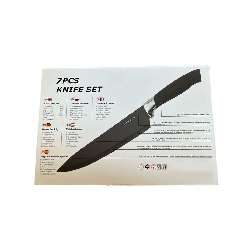 Set 7 Cuchillos Cocina Antiadherentes Y Antibacterianos - Ps-3