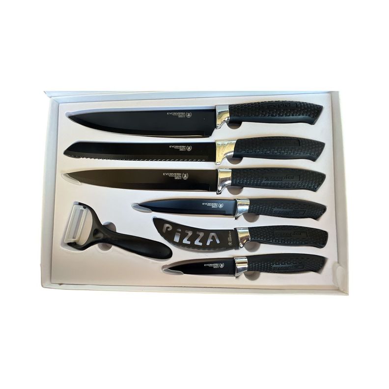 Set 7 Cuchillos Cocina Antiadherentes Y Antibacterianos - Ps-1