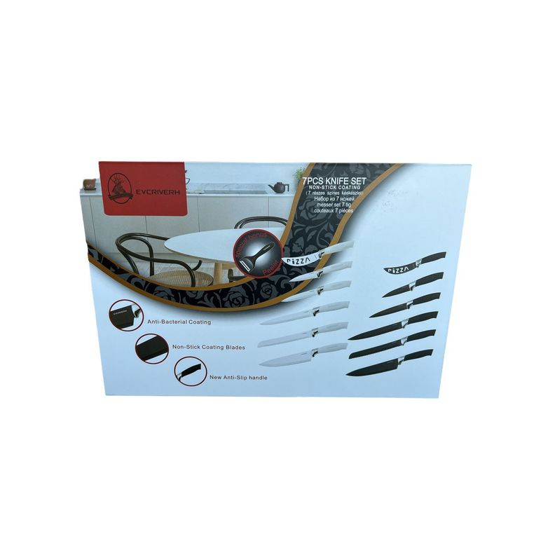Set 7 Cuchillos Cocina Antiadherentes Y Antibacterianos - Ps-2