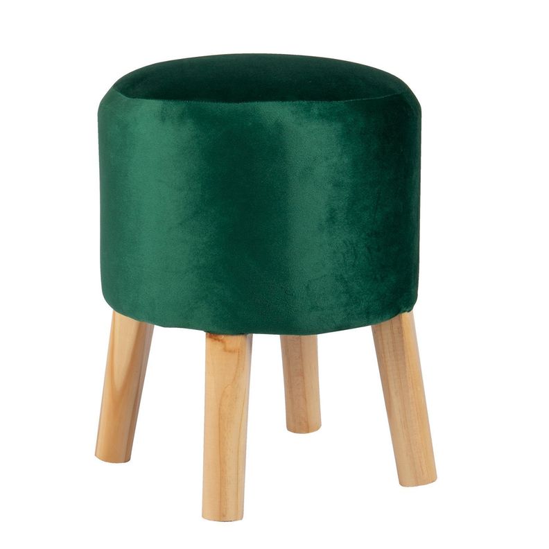 Pouf Bird Verde Botella Felpa 35x35x45 cm Máxima Design-1