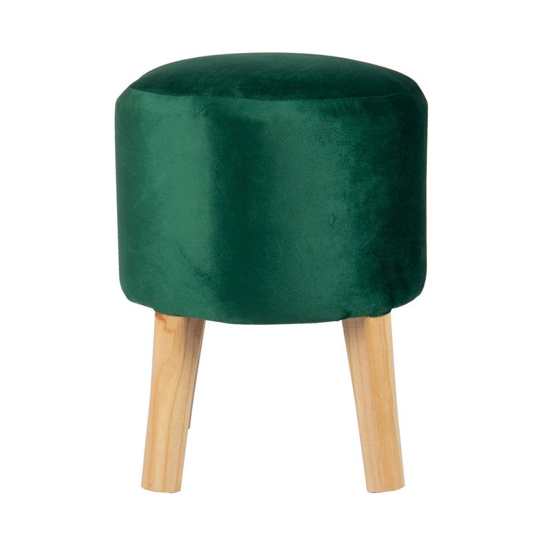 Pouf Bird Verde Botella Felpa 35x35x45 cm Máxima Design-0