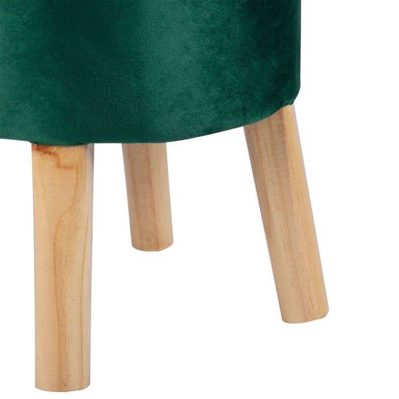Pouf Bird Verde Botella Felpa 35x35x45 cm Máxima Design-2
