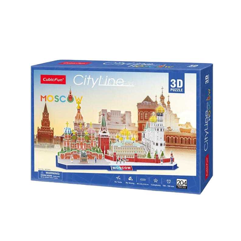 Juguete Puzzle 3D City Line Moscow 204 Piezas 40x24x21cm-0