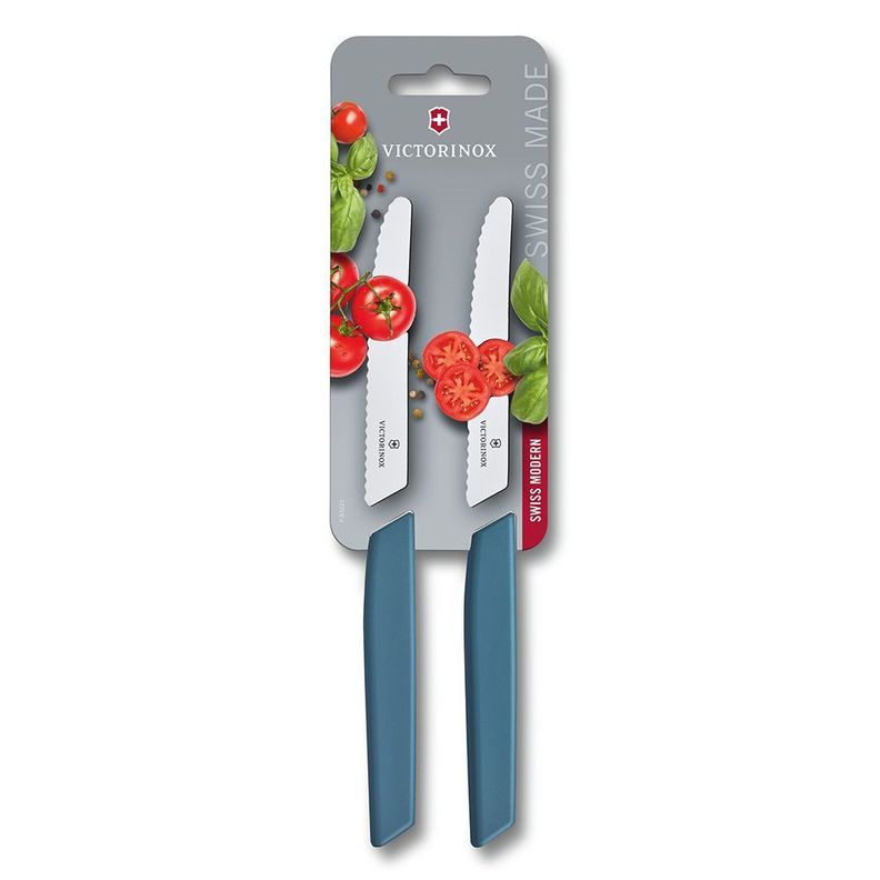 Set cuchillos para verdura Swiss Modern azul 2 un-0