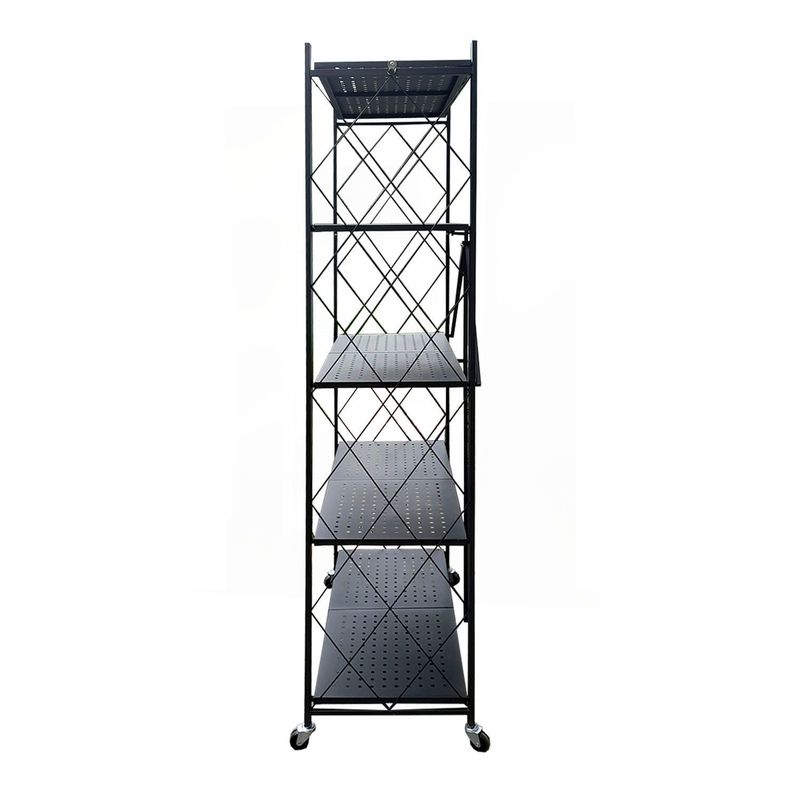 Estante  Plegable con Ruedas 5 niveles Negro-2