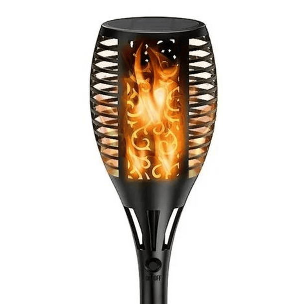 Pack X2 Lampara Solar Led Flama Antorcha Estaca Impermeables 58cm-0