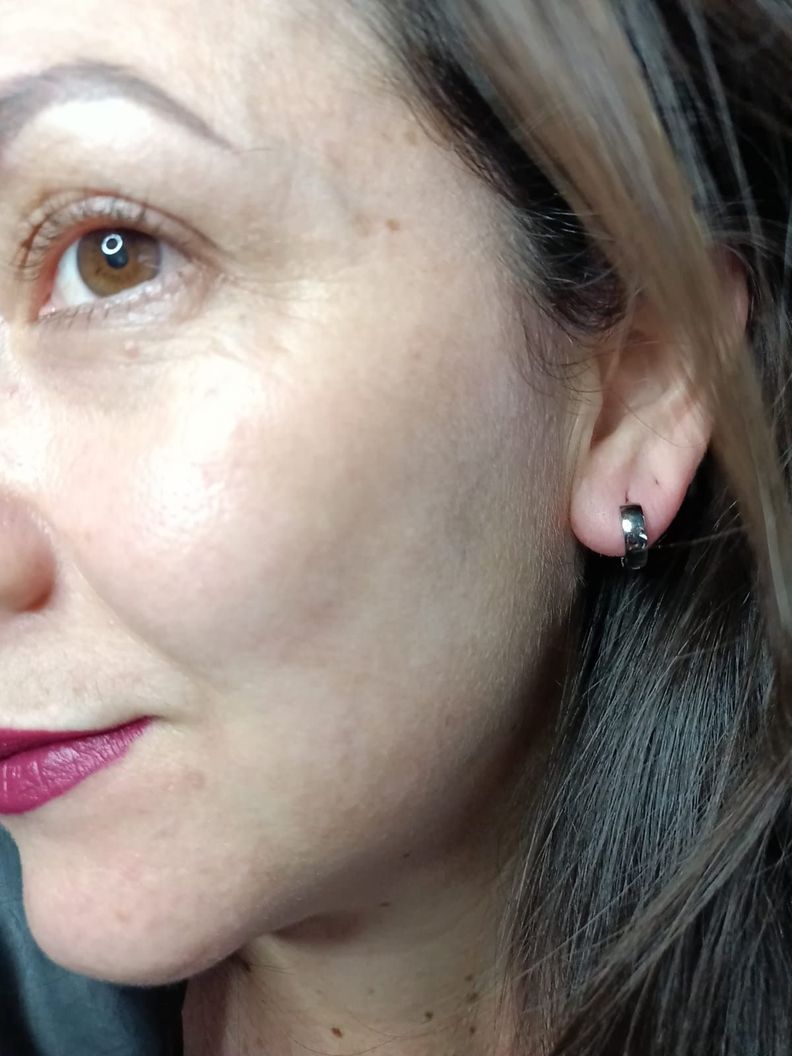 Pendientes Plateados Aros Punk Black sin genero huggies-4