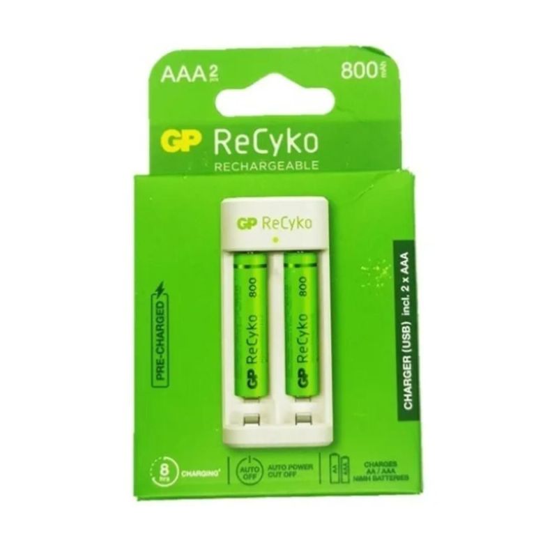 Pila Recargable Triple Aaa 2 Uni 800 Mah + Cargador -0