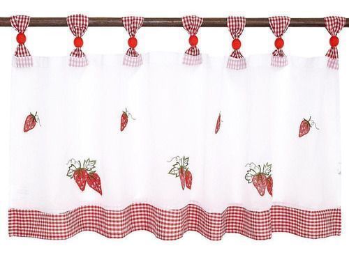Cortina Velo Cocina Frutilla 45x135 Cm.-0