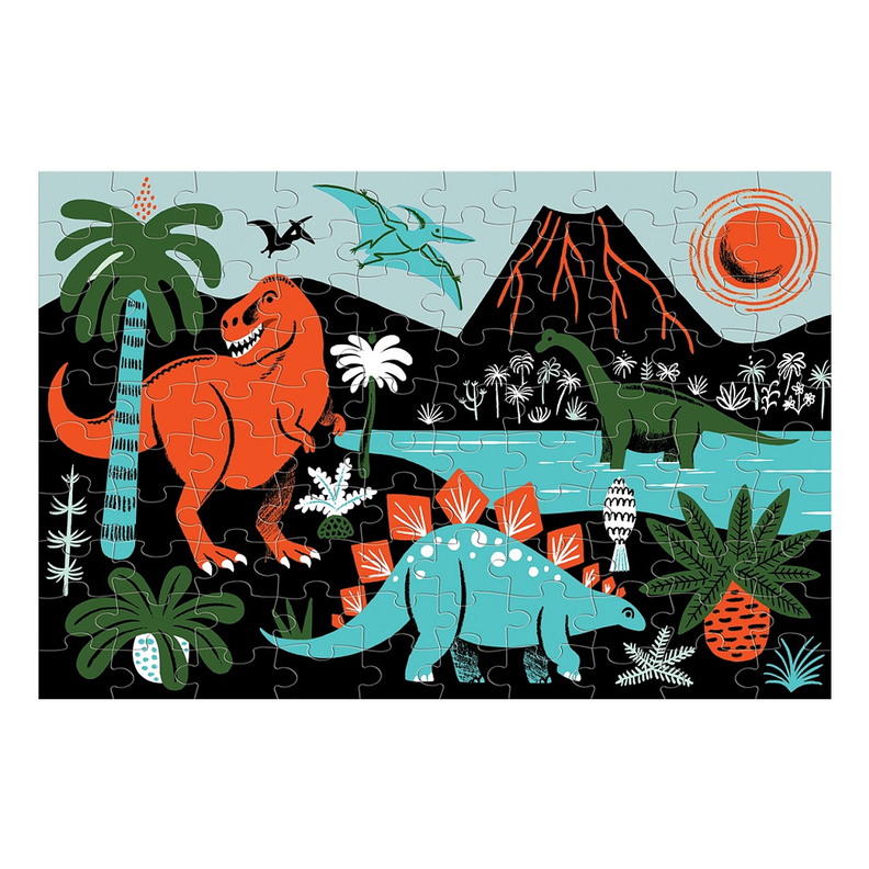 PUZZLE 100PCS BRILLA EN LA OSCURIDAD, DINOSAURIOS-0