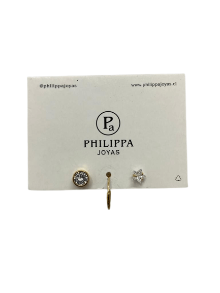 Aros Trío Circones y argolla PHILIPPA JOYAS-0