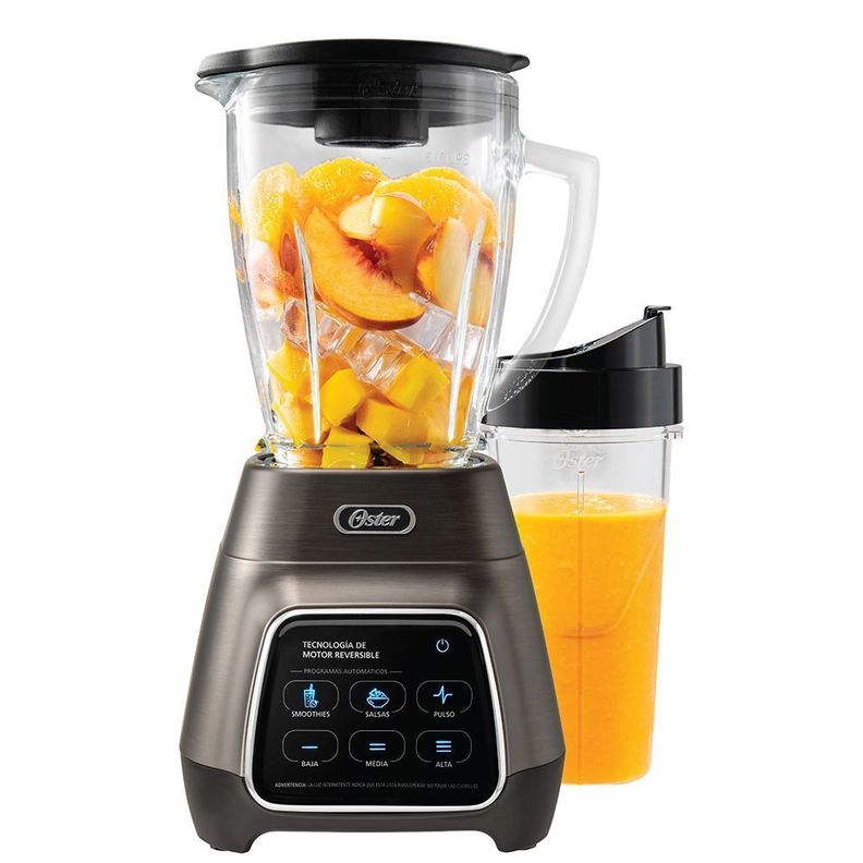 Licuadora Oster® programas automáticos con tecnología reversible, pantalla táctil y vaso BLend-N-Go BLSTPYG1312XBG-0
