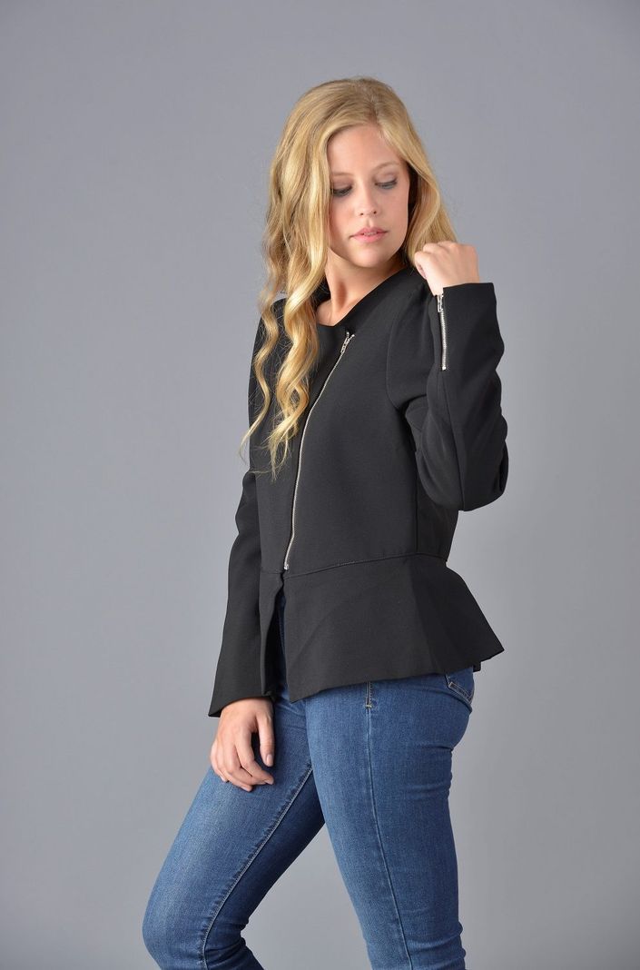 Blazer con cierre negro-0