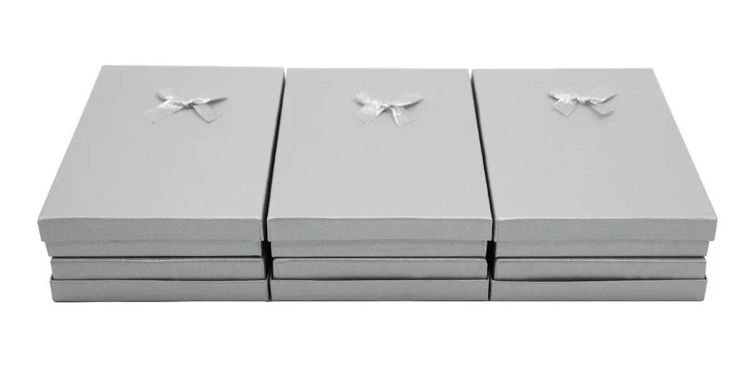 Set 6 Cajas De Regalo 13x18 Cms Joyas O Collares Color Gris-1