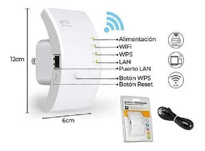 Amplificador Wifi Repetidor de Señal Inalámbrico 2.4 Ghz-4