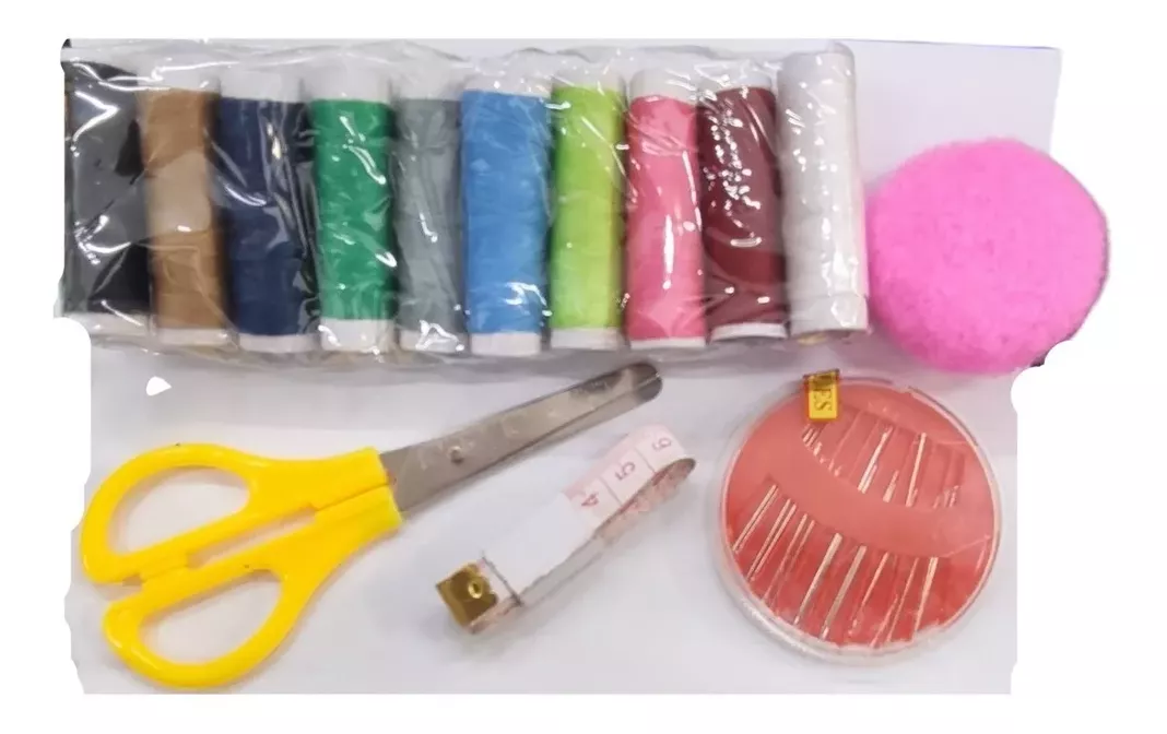 Kit De Costura Basico En Estuche Con Tijera Huin-0