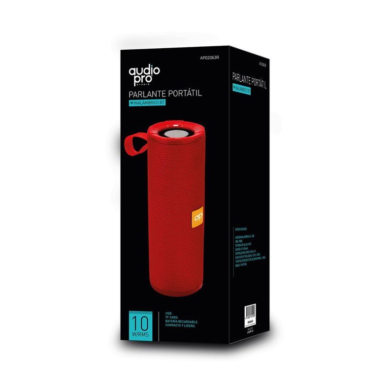 Parlante Portatil Bluetooth 10W RMS USB Rojo-1
