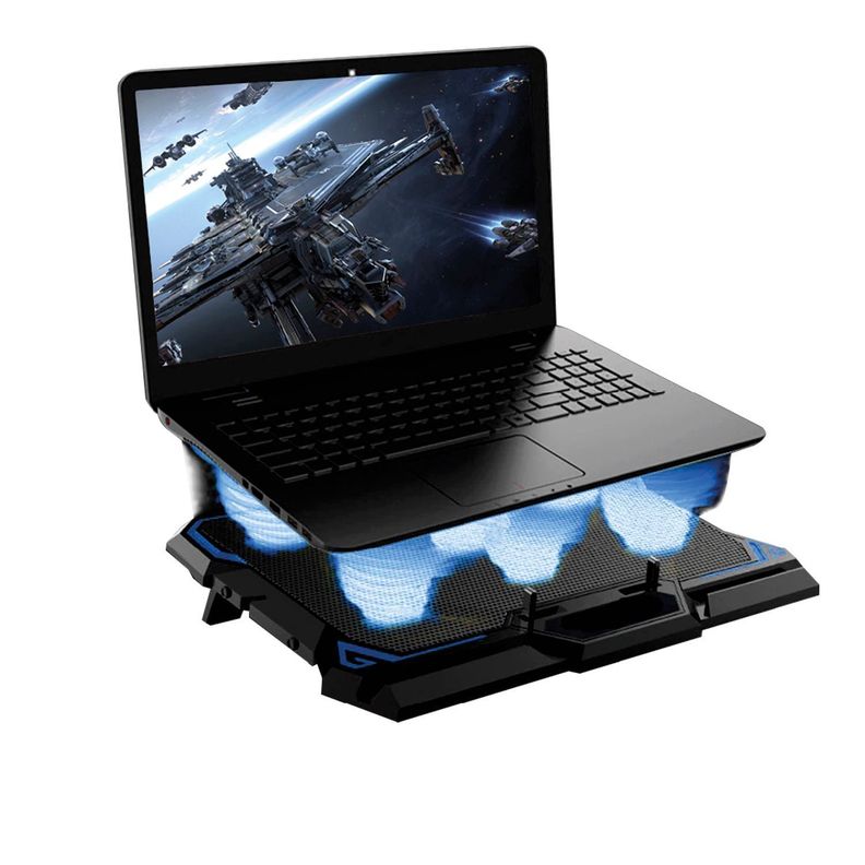 Ventilador de Notebook Gamer 6 Aspas Luz Led Azul -0