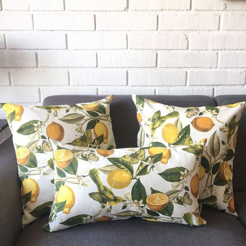 FUNDA COJIN DECORATIVO LIMONES AMARILLO Y VERDE 45X45-3