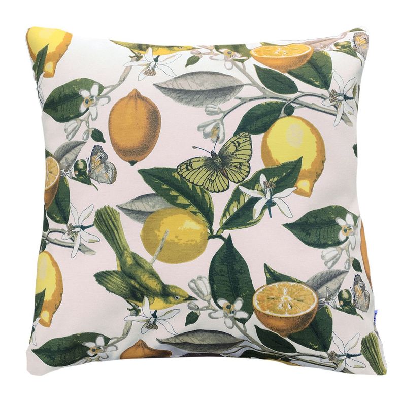 FUNDA COJIN DECORATIVO LIMONES AMARILLO Y VERDE 45X45-0