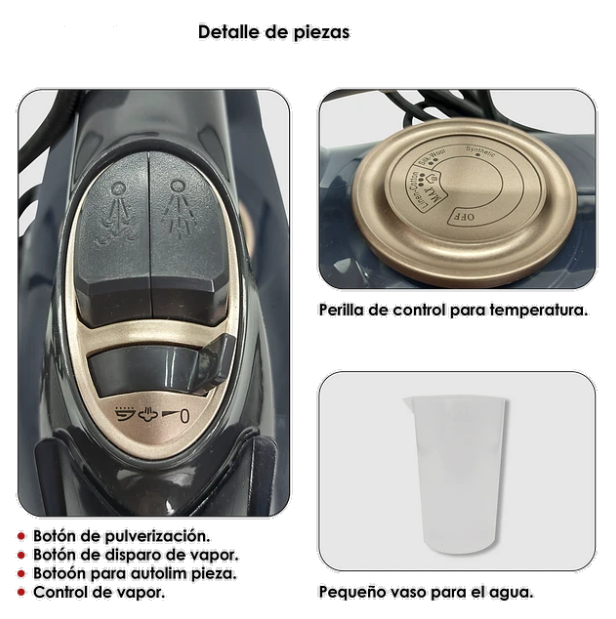 Plancha de Vapor Eléctrica Base De Cerámica-5