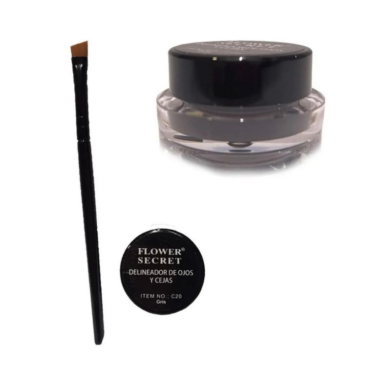 Gel Delineador De Cejas Y Ojos + Pincel Fs Gris-0