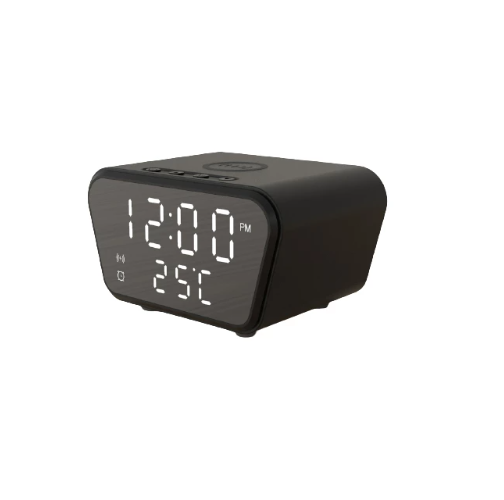Reloj Digital Despertador Con Carga Inalámbrica Para Celulares-0