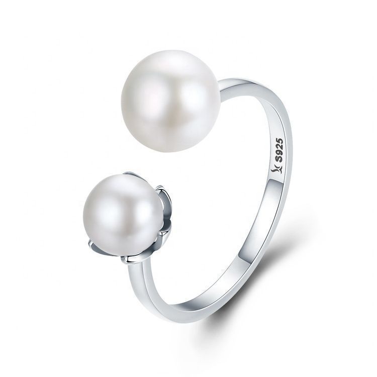 Anillo Plata 925 Perlas Ajustable-0