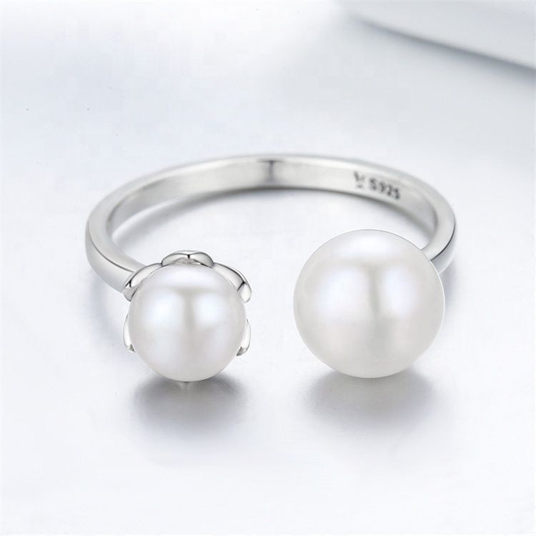 Anillo Plata 925 Perlas Ajustable-1