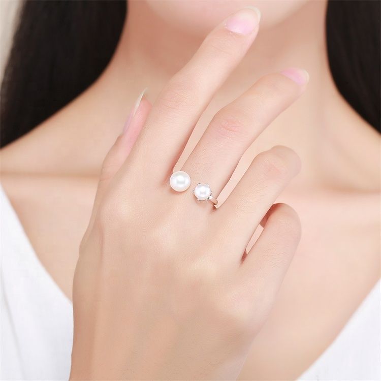 Anillo Plata 925 Perlas Ajustable-3