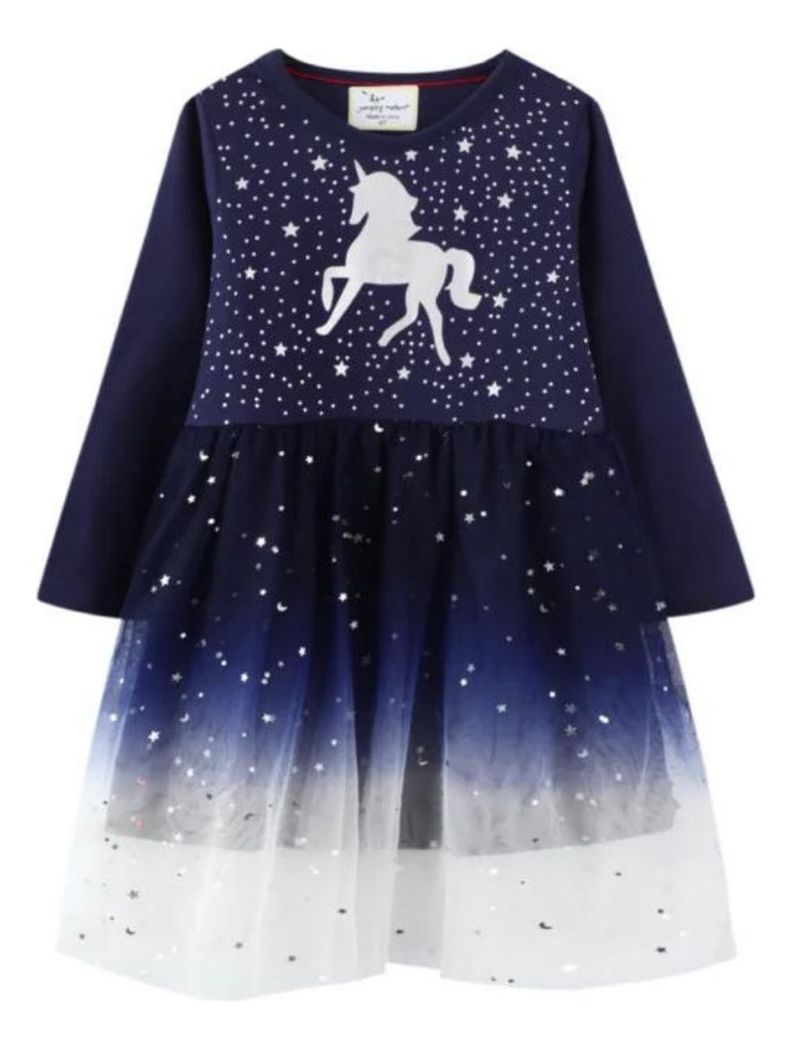 Vestido Manga Larga Tul Niña-0