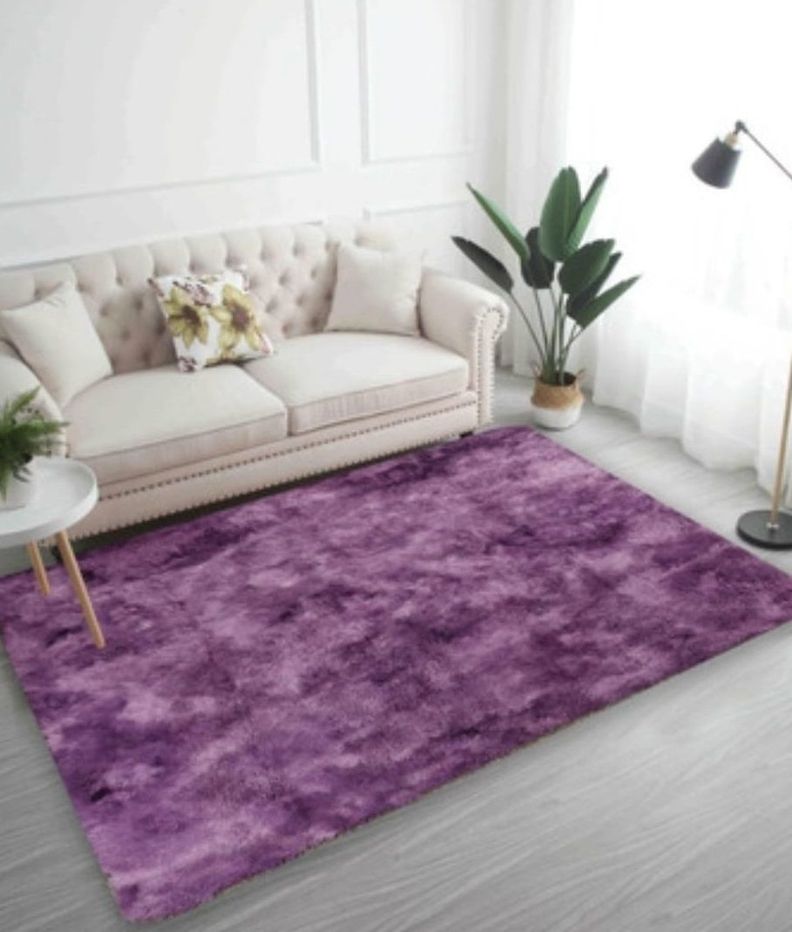 Alfombra Pelo Corto Morado Jaspeado 200x180cm-0
