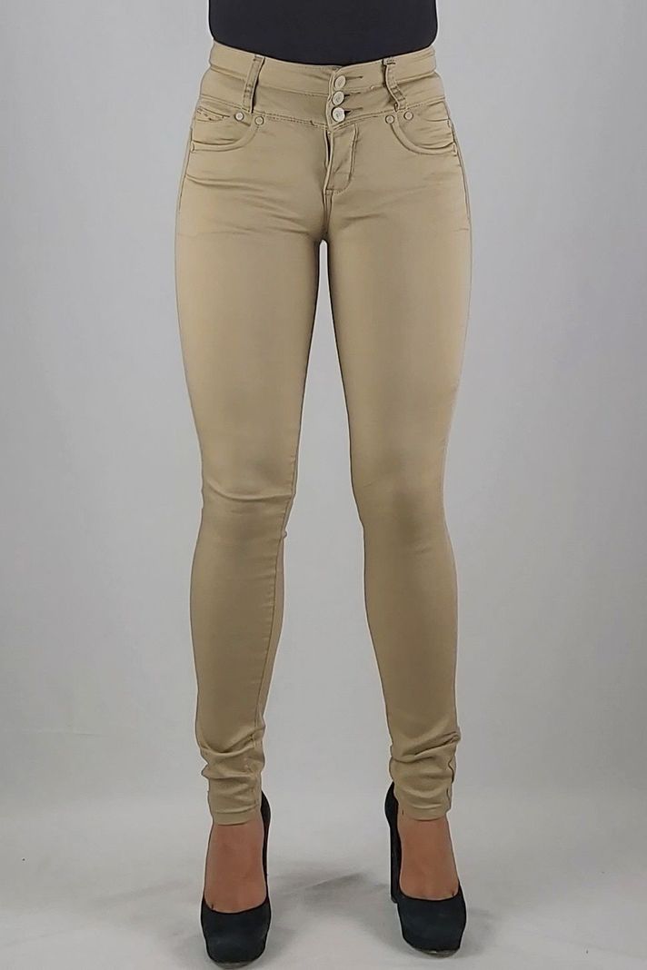 Pantalon gabardina tiro alto pitillo-0