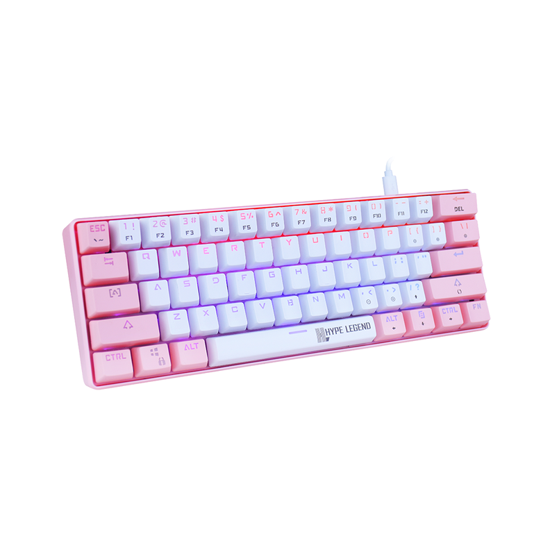 Teclado Mecánico 60%, Hype Legend Rebel PINKU – Red Switch-2