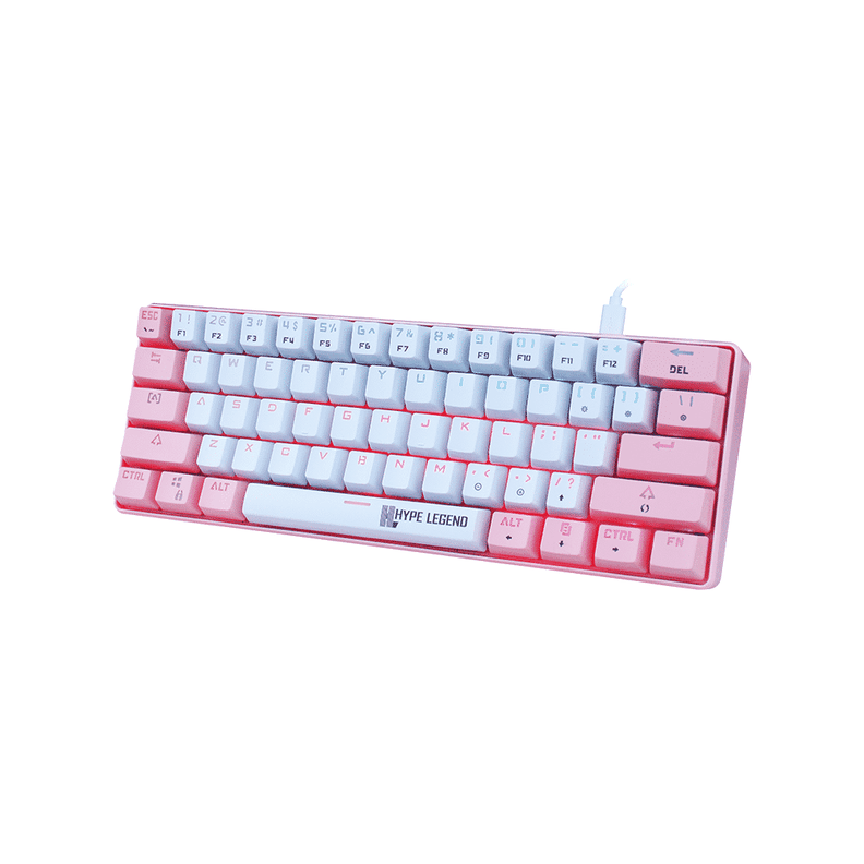 Teclado Mecánico 60%, Hype Legend Rebel PINKU – Red Switch-0