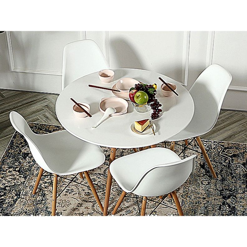 Juego De Comedor eames Redondo 4 sillas Blanco 80 cm-0
