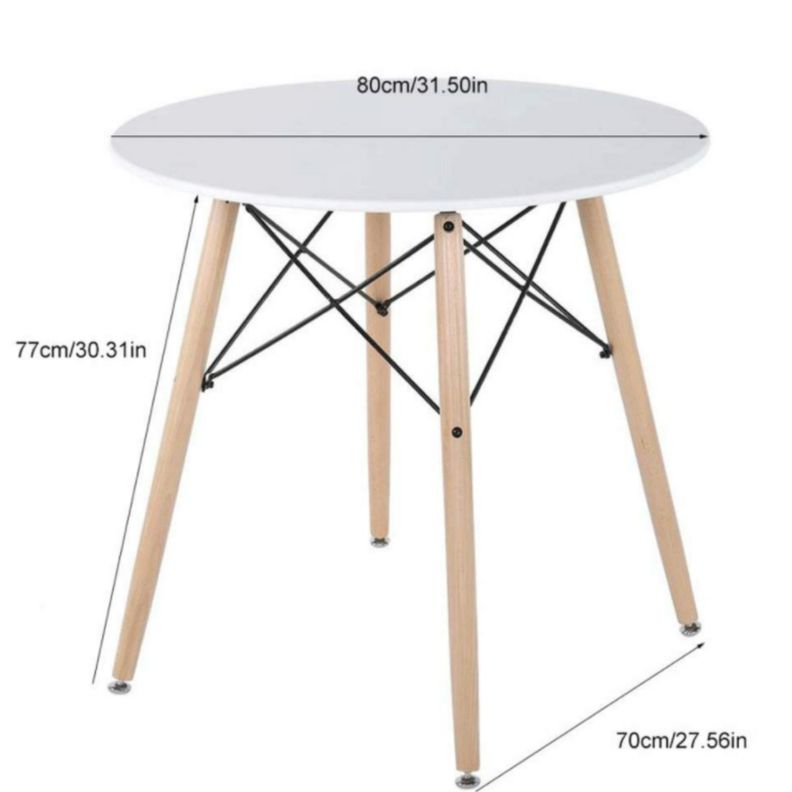 Juego De Comedor eames Redondo 4 sillas Blanco 80 cm-4