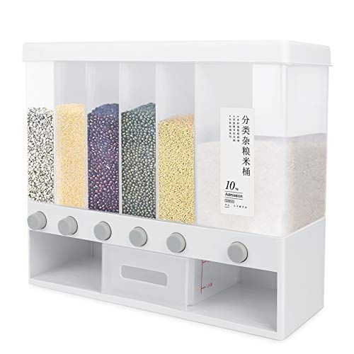 Dispensador Pared Mesa 6 Espacios Granos Cereal Arroz Pasta-0