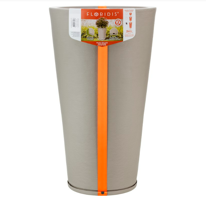MACETERO FLORIDIS GENEBRA BEIGE 80CM CON PLATO-2