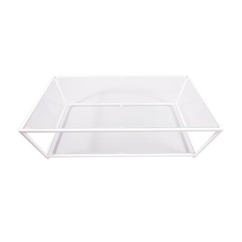 MESA DE CENTRO RECTANGULAR 100 BLANCO DOS NIVELES GLASS-3