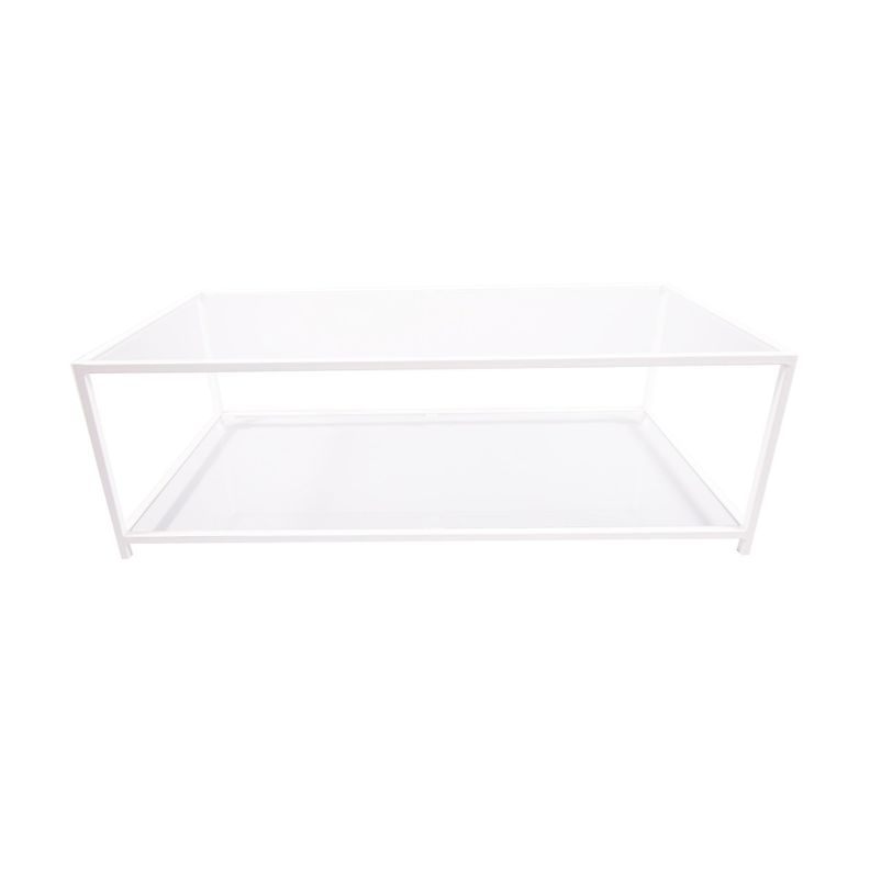 MESA DE CENTRO RECTANGULAR 100 BLANCO DOS NIVELES GLASS-2
